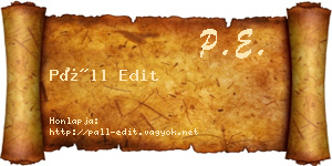 Páll Edit névjegykártya